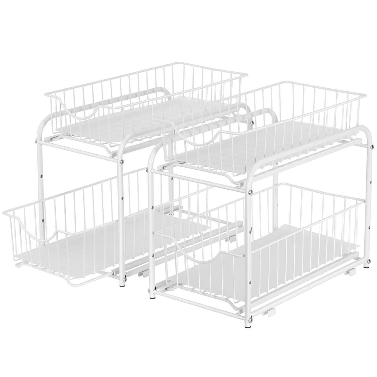 2-Tier Stackable Sliding Basket Cabinet Organizers, 2ct.